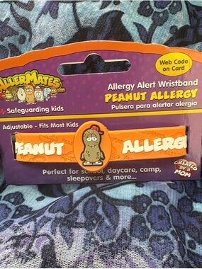 Allergy Alert Wristband - Peanut Allergy Bracelet NEW Latex Free. Nickel Free